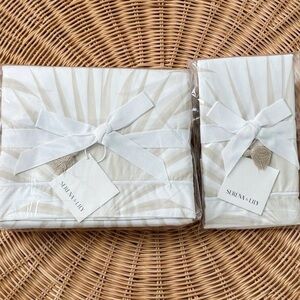 NEW Serena & Lily Island Palm Duvet Cover (Twin) & 1 Std. Sham-Sand